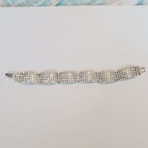 Elegant Silver Rhinestone Bracelet